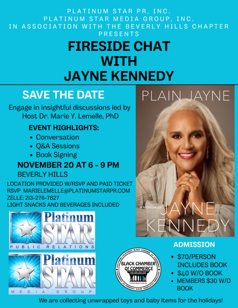 FIRESIDE CHAT and BOOK SIGNING with JAYNE KENNEDY